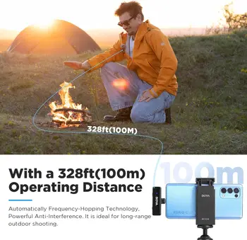 BOYA Boyalink Wireless Lavalier Microphone for Android iPhone 15 Type C Smartphone Cameras 3-in-1 Noise Cancelling with USB-C detail image