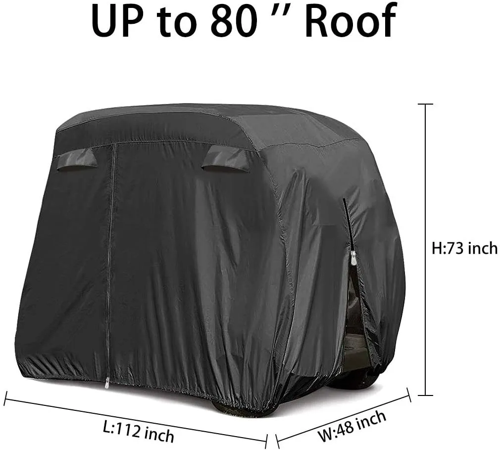 Black Golf Cart Bag Cover 600d Waterproof Golf Cart Cover Universal