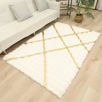 Fur Faux No Shedding of Hair Sheepskin Soft Carpet Washable Seat Mats For Floor Fluffy Rugs Hairy Warm For Living Room Bedroom