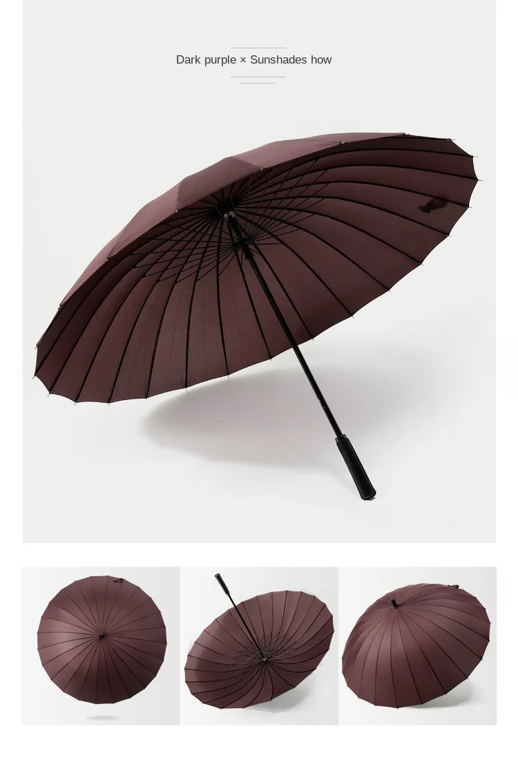 Japanese style 24 ribs manual straight rain umbrella