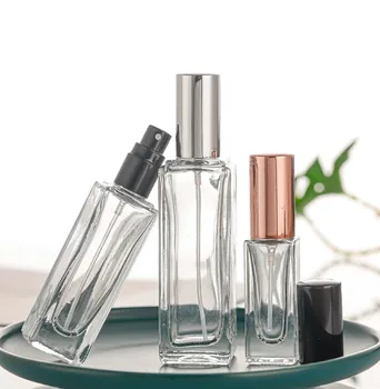 custom Spray perfume bottle 3ML 5ML 10ML 20ML 30ml Cosmetic Dispenser Square Thick Glass Fragrance Travel Small Sample Bottle