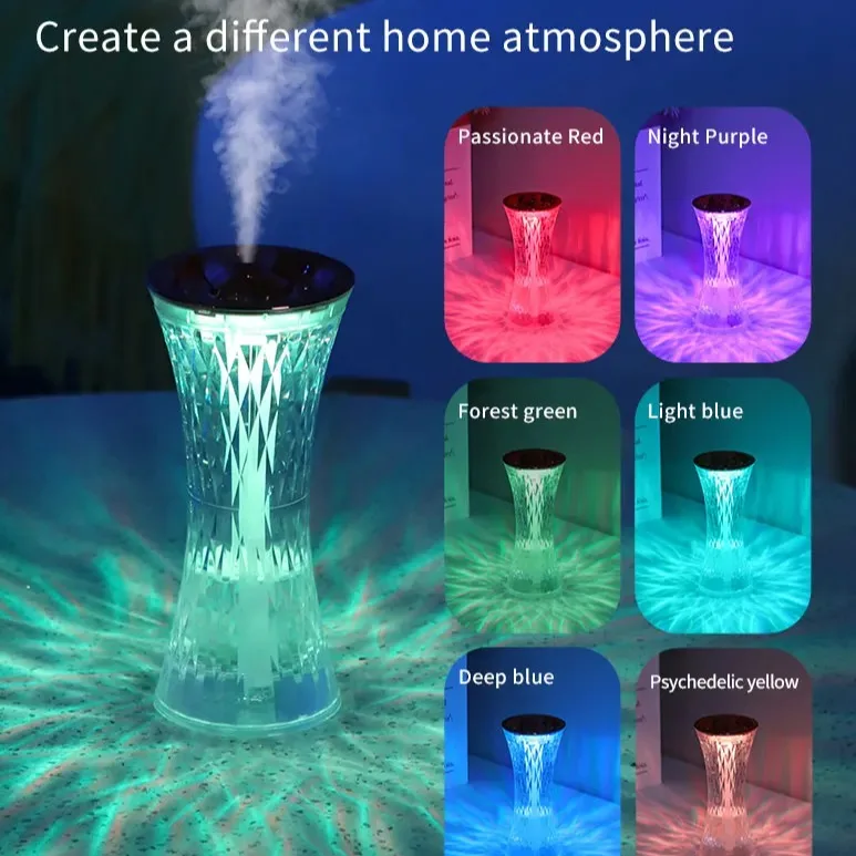 7 Color Rgb Rechargeable Crystal Table Lamp With Touch Control Air ...