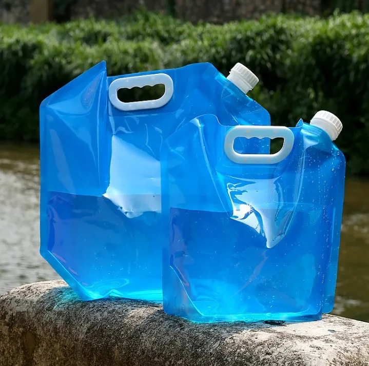 Portable 10L Folding Outdoor Camping Drinking Water Bag Container Carrier 