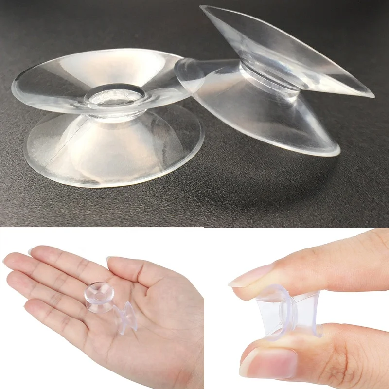 20,30,35,50mm Double Sided Suction Cups Clear Plastic Rubber Window