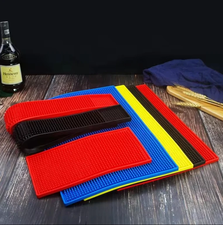 Customized Logo Soft Silicon PVC Rubber Polyester Sublimation Bar Mat and Bar Runner for Beer Vodka Whiskey Gin Promotions