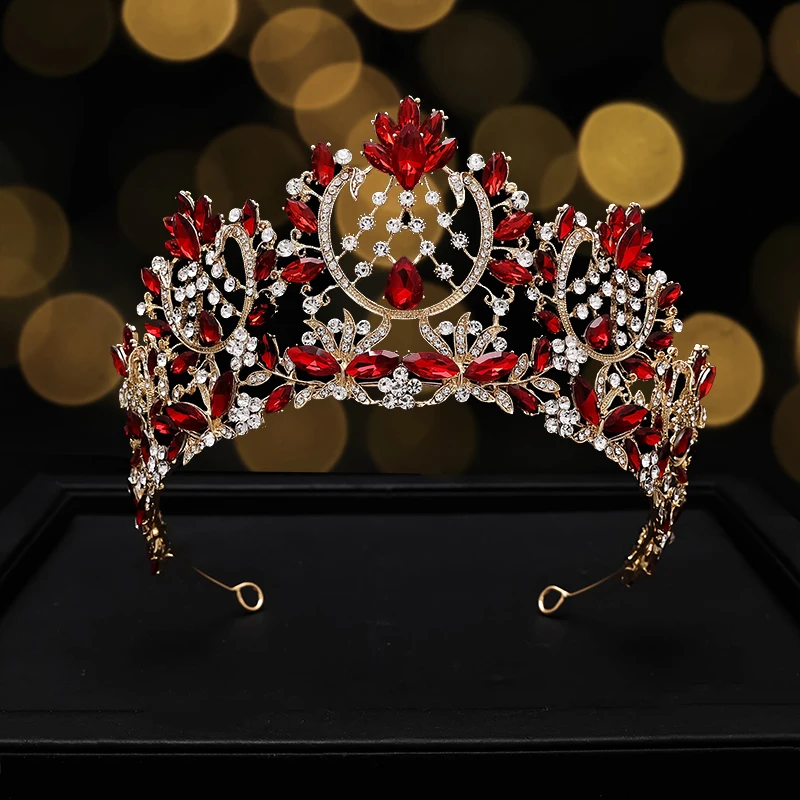 Корона невесты DAIMING HG05121 в стиле барокко, цветная большая корона с кристаллами, корона для конкурса красоты, аксессуары для волос