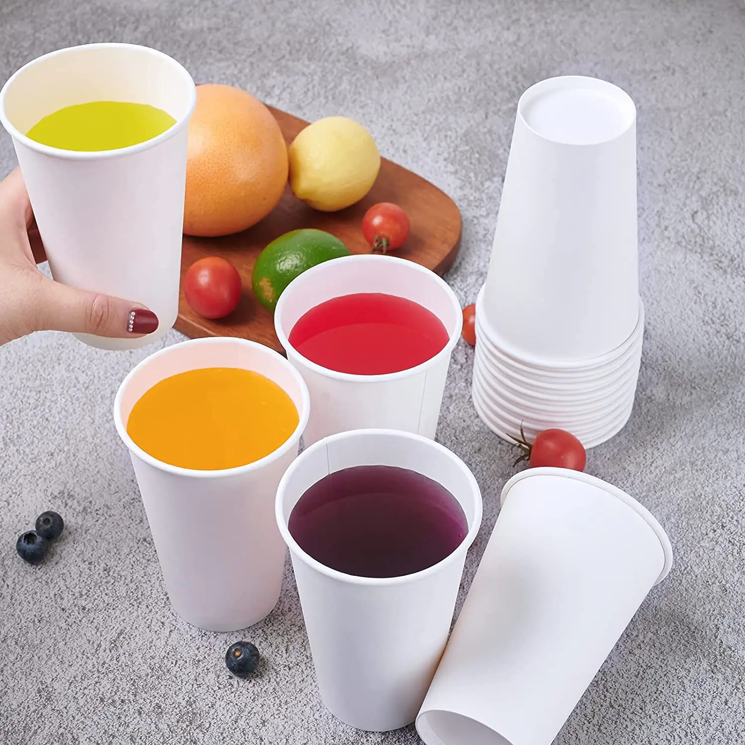 Eco-friendly Take Away Food Disposable Coffee Paper Cup With handle For Juices manufacture