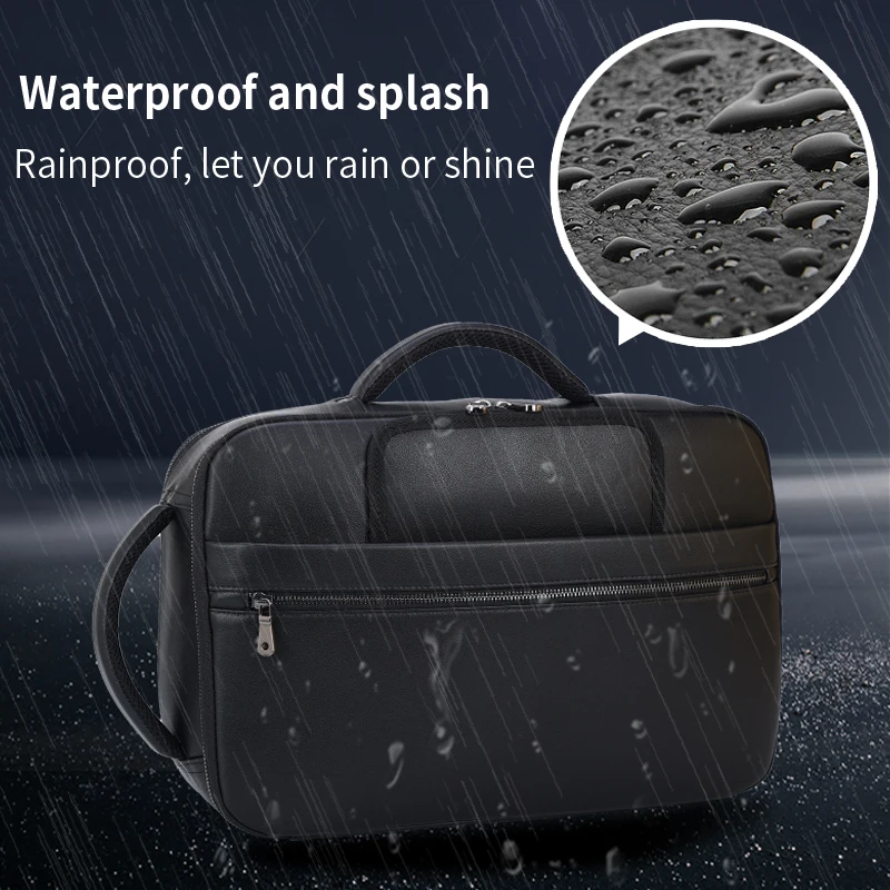 Big Capacity Logo Simple Style Genuine Waterproof Leather Bag for Men Chest Bag Full Grain Crazy Horse Leather Briefcase