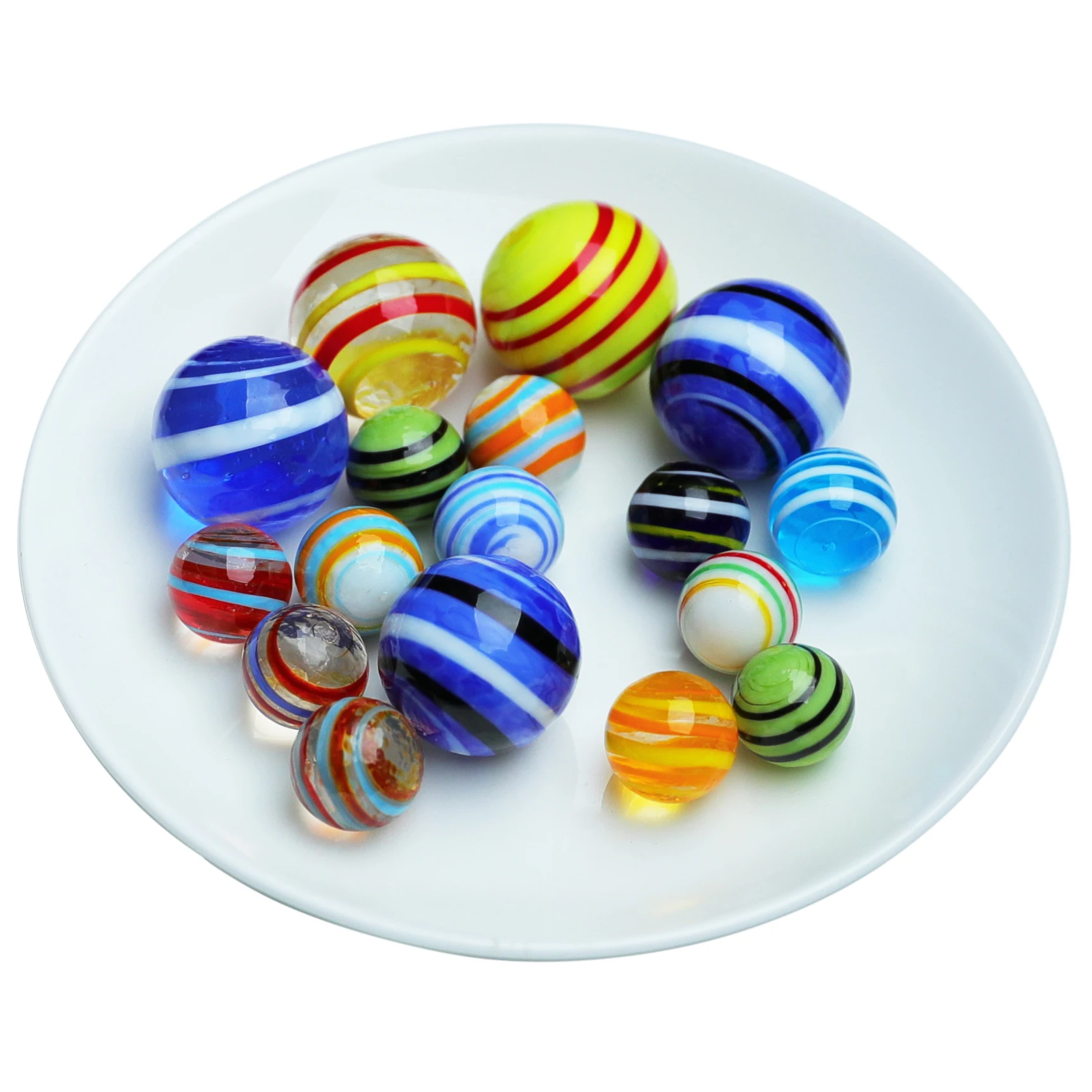 Дешевый 16 мм набор стеклянных мраморных шариков ручной работы в Красной подарочной коробке для