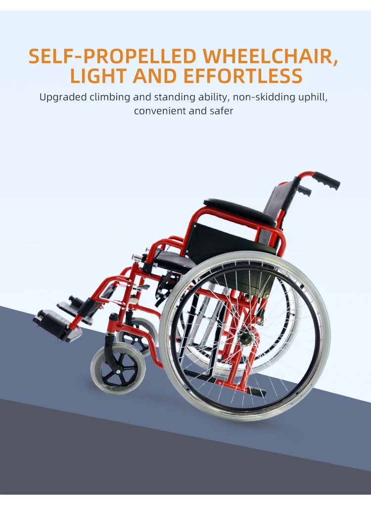 Steel Selfpropelled Wheelchair Handicapped Wheelchair Stair Climbing