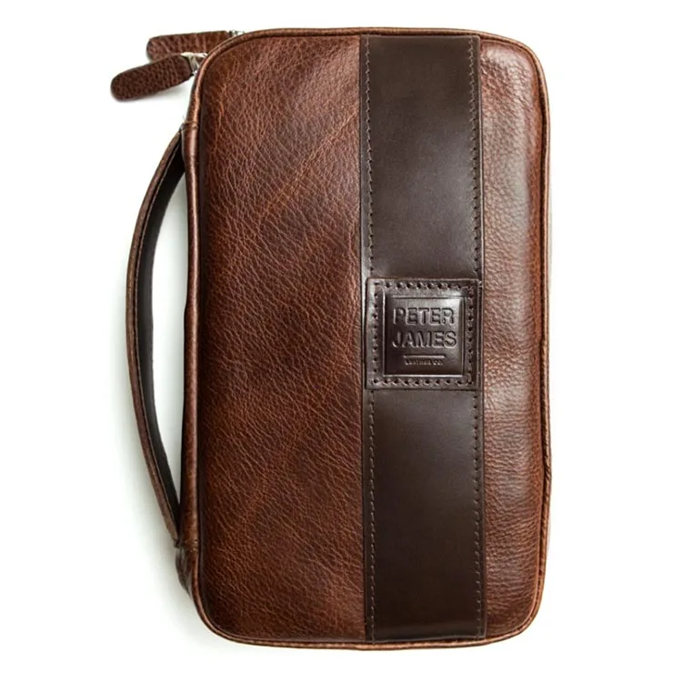 Custom Peter James Italy Cow Real Genuine Leather Cigar Pouch