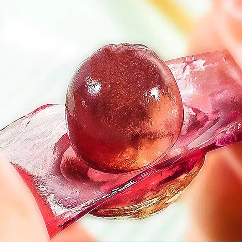 Bulk 4D Peeled Peach Grape Mango Fruit Shape Jelly Gummy Candy Filled Fruit Jam Peeled Gummy Jelly Candy