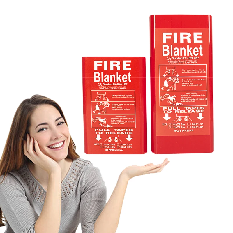 Fire Extinguishing Supermarket Fire Safety Using Fire Rescue Blanket Packaged Red Bag Box Buy