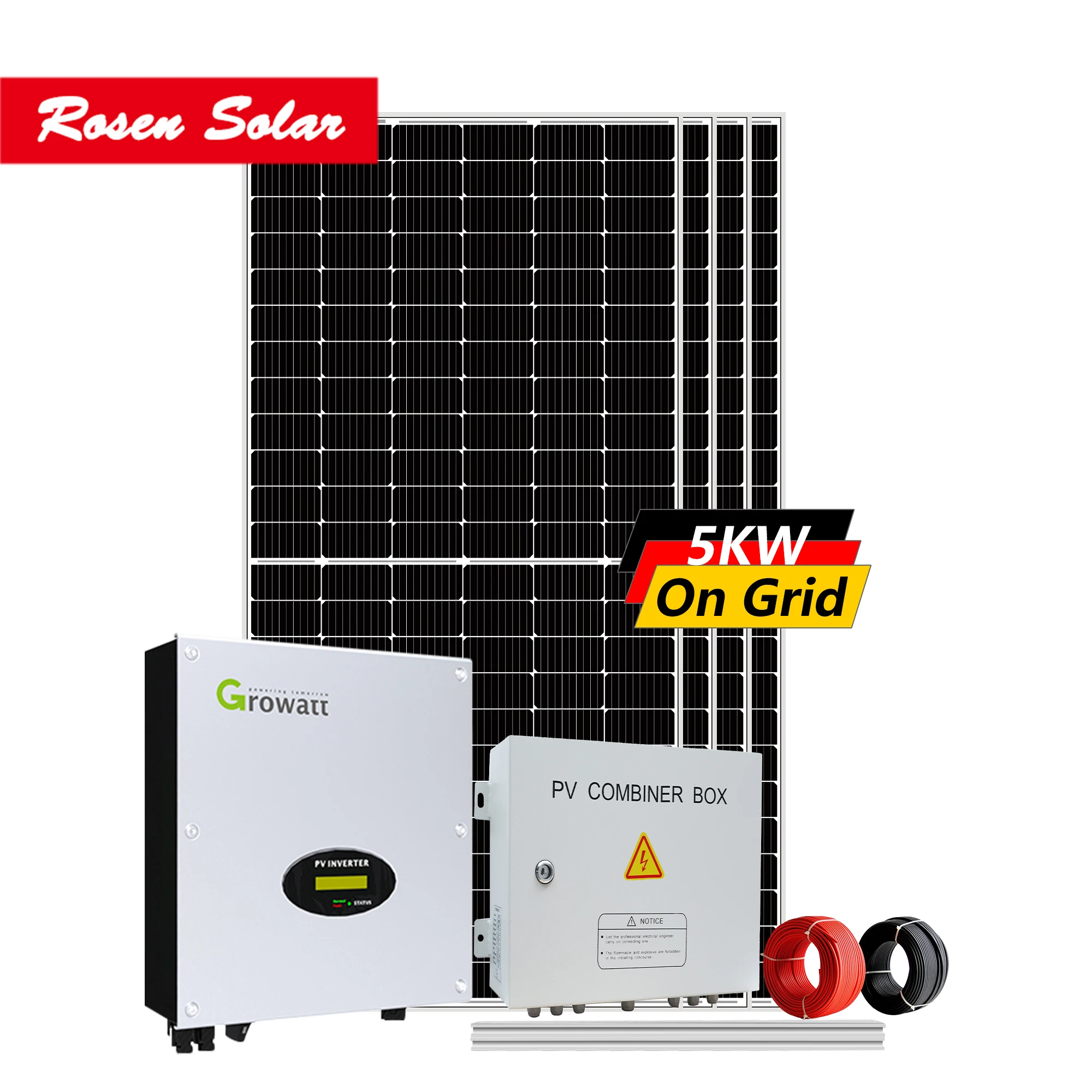 5kw 6kw On Grid Solar System 8kw 10kw Grid Tied Pv Power Complete Kit Home