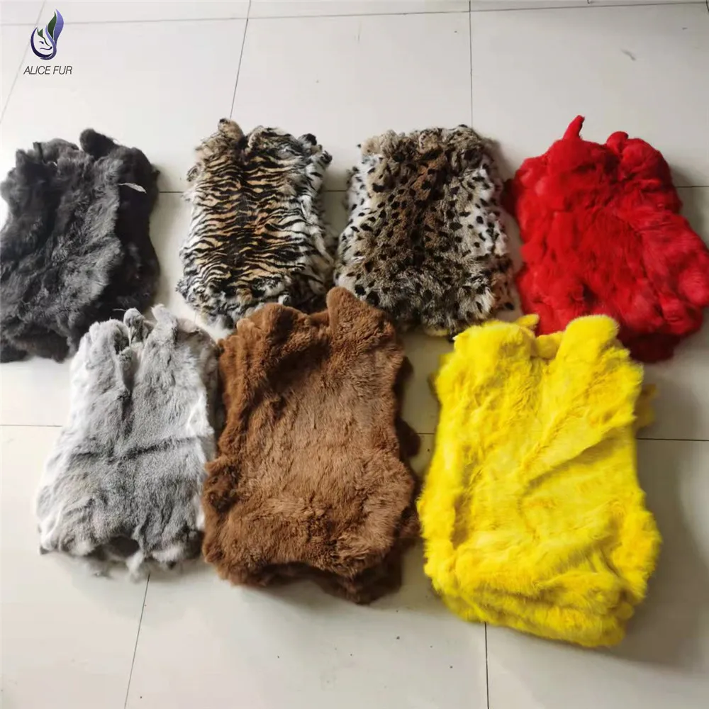 Alicefur Wholesale Supply Rabbit Pelt Real Natural Rabbit Fur Skin For