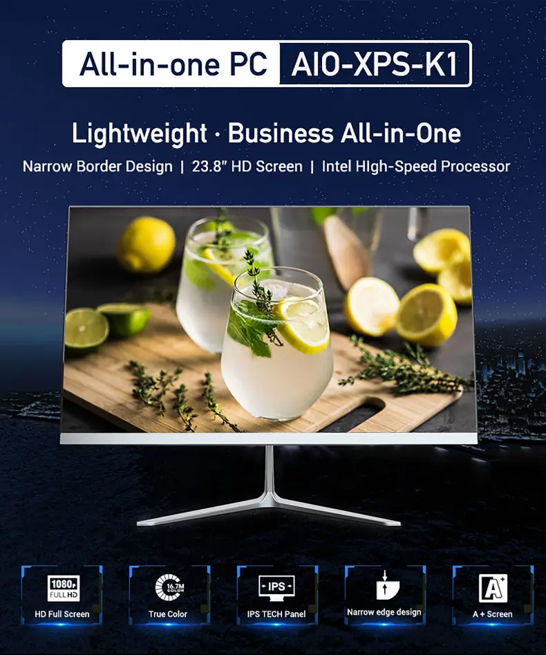 Aio Ordenador 21.5inch 24inch Desktop All In One Pc With 8/9 Th Gen I3 I5 I7 Processor Pc Curved Computer Hardware & Software pc
