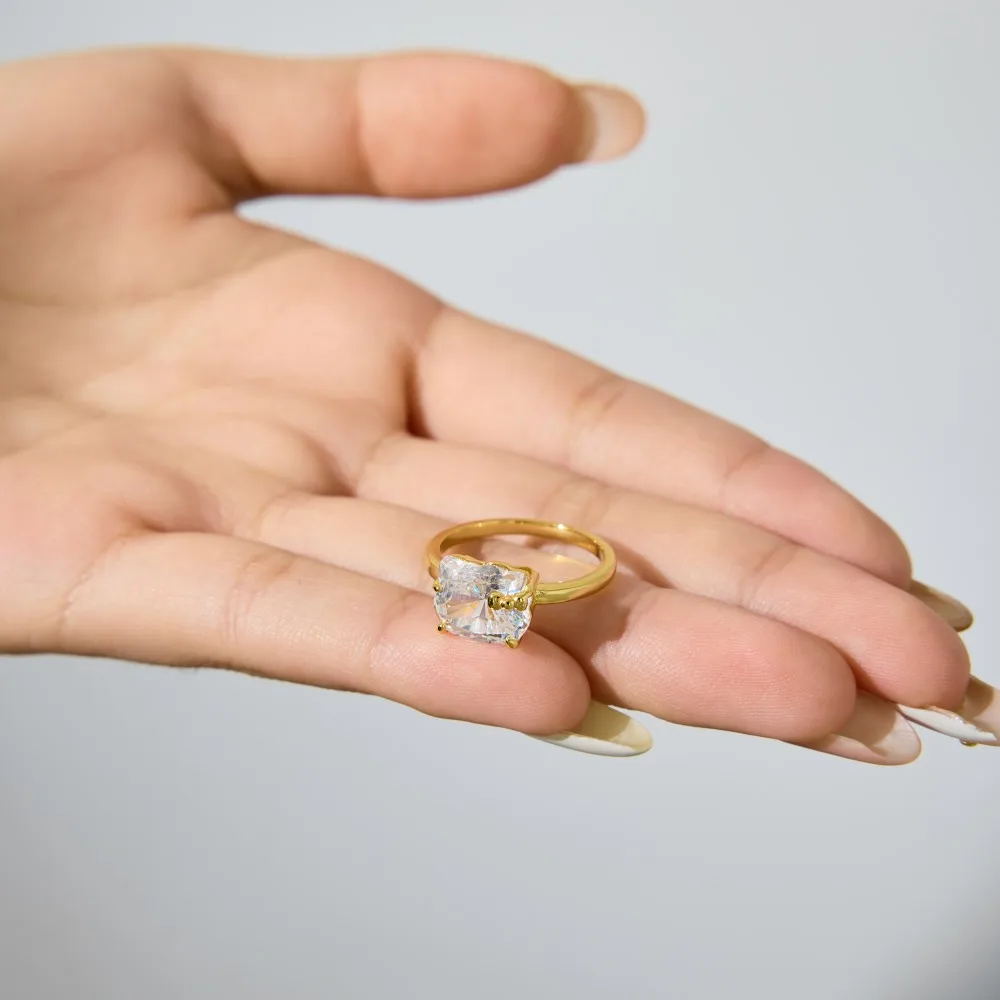 KAKODIY Cute Design 18K Gold Plated 925 Sterling Silver 5A Cubic Zirconia Kitten with Bow Daily Wear Ring Women's Ring detail 4