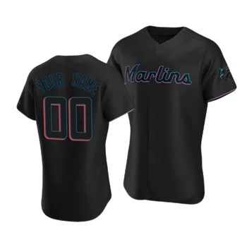 Men's Blue Miami Marlins Alternate Replica Baseball clothing Populaire  Custom Baseball Jersey Name and Number ShortSleeve Casual - AliExpress