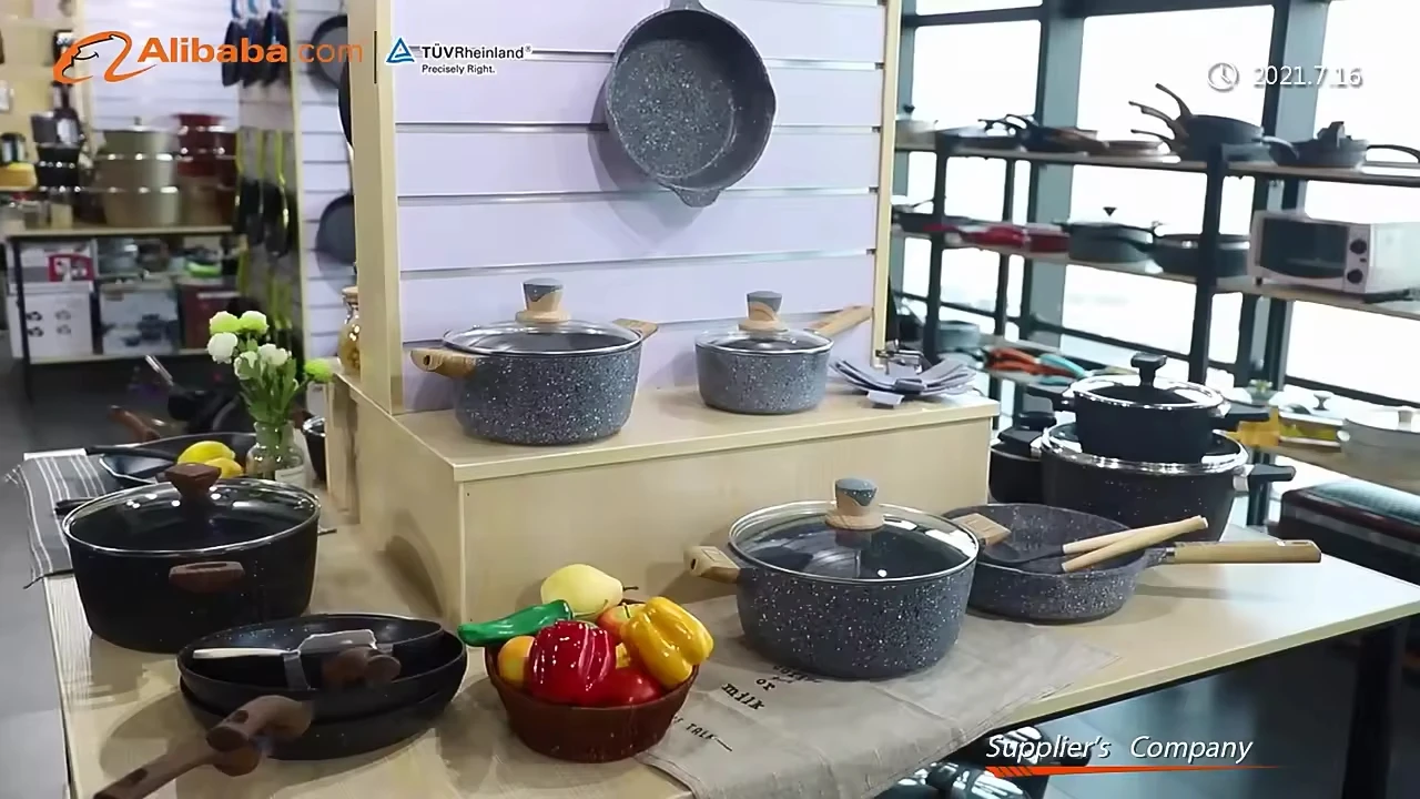 Customized Pizza Grill Frying Pan Stone Frying Pan Aluminium Non Stick Skillets