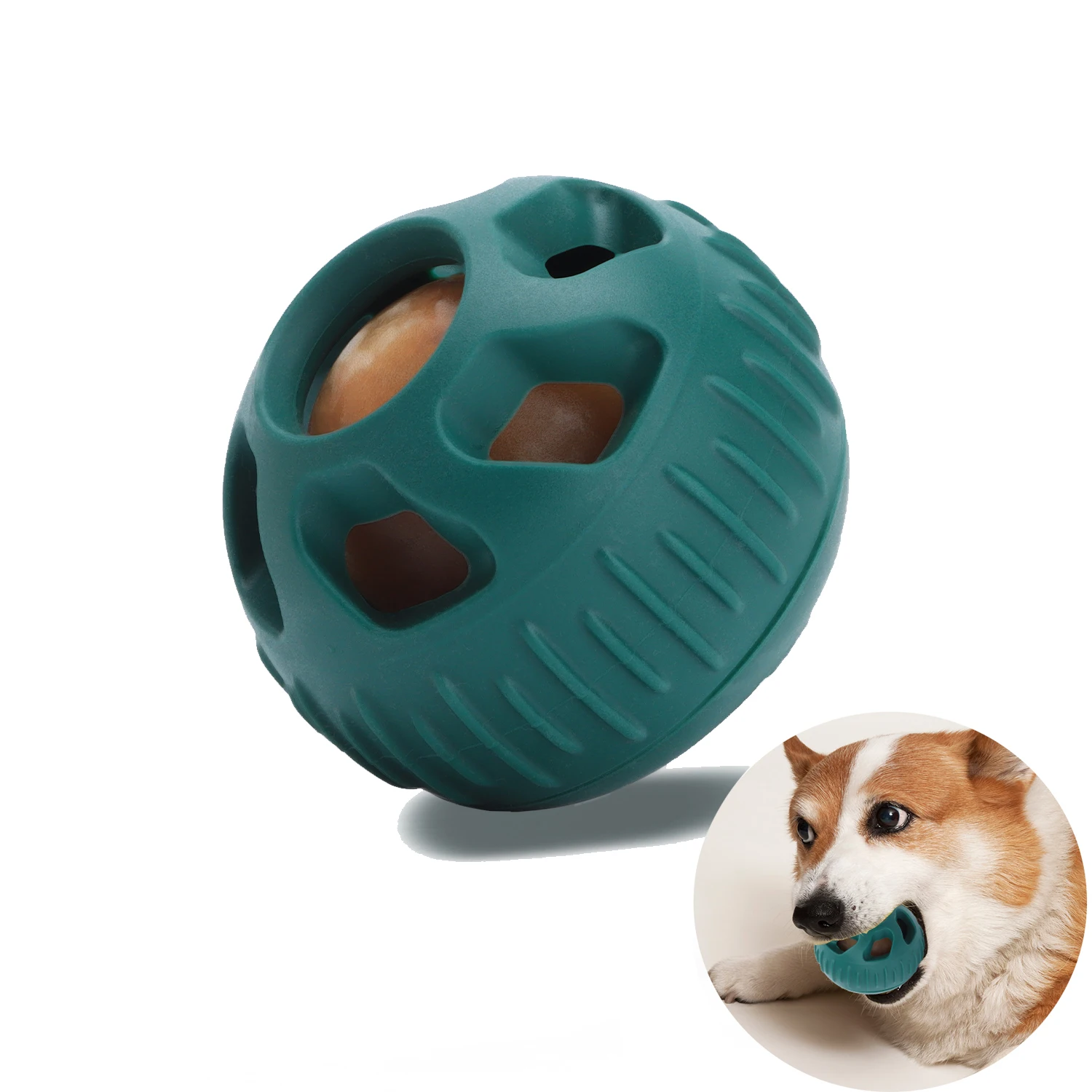 New Interactive Pet Toy Pet Puzzle Food Dispenser Silicone Dog Chew Toy Ball Pet Feeding Ball Dog Leakage Food Toy Ball