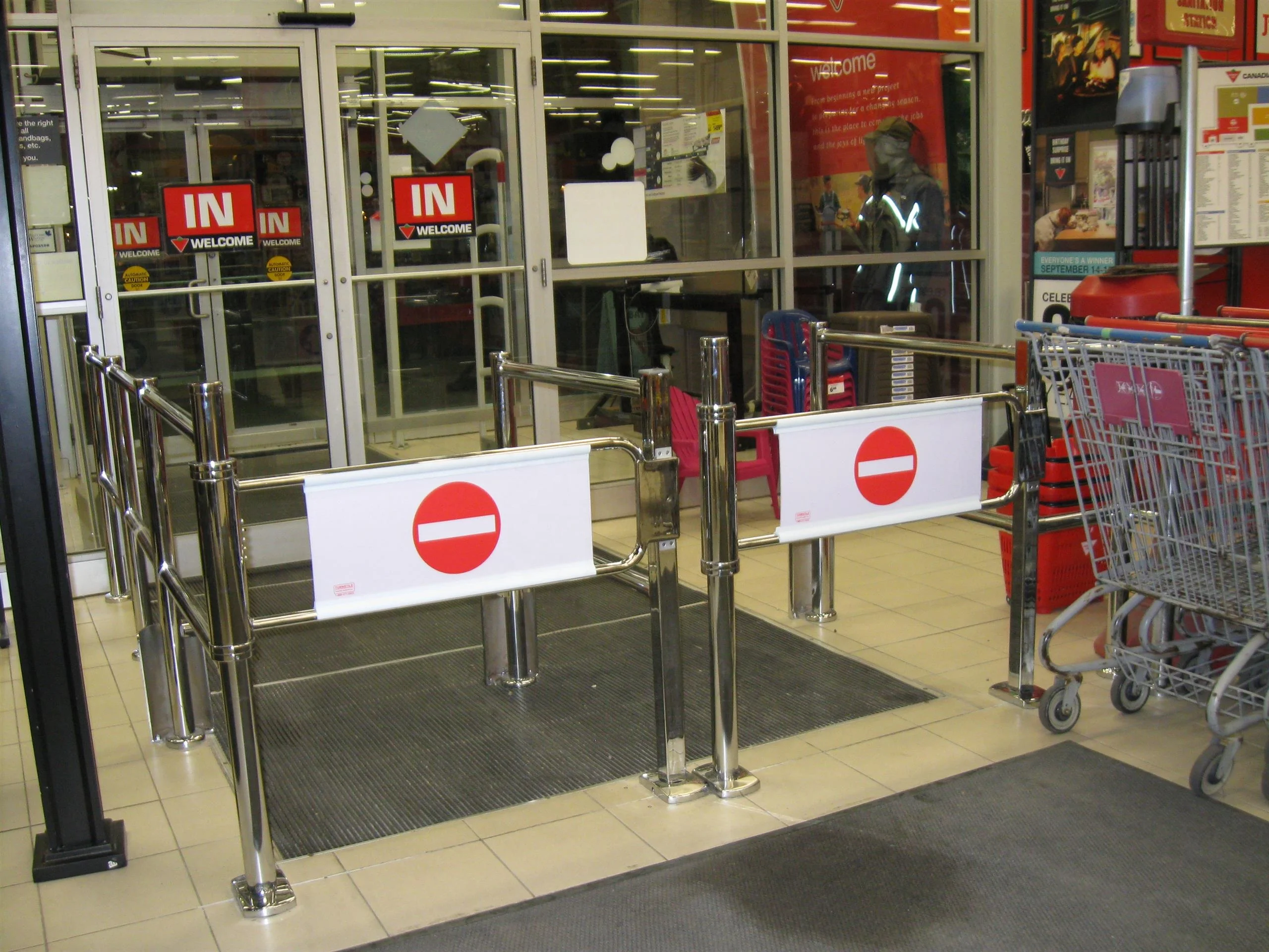 Supermarket Exit Control Counter Checkout Safety Manual Turnstile
