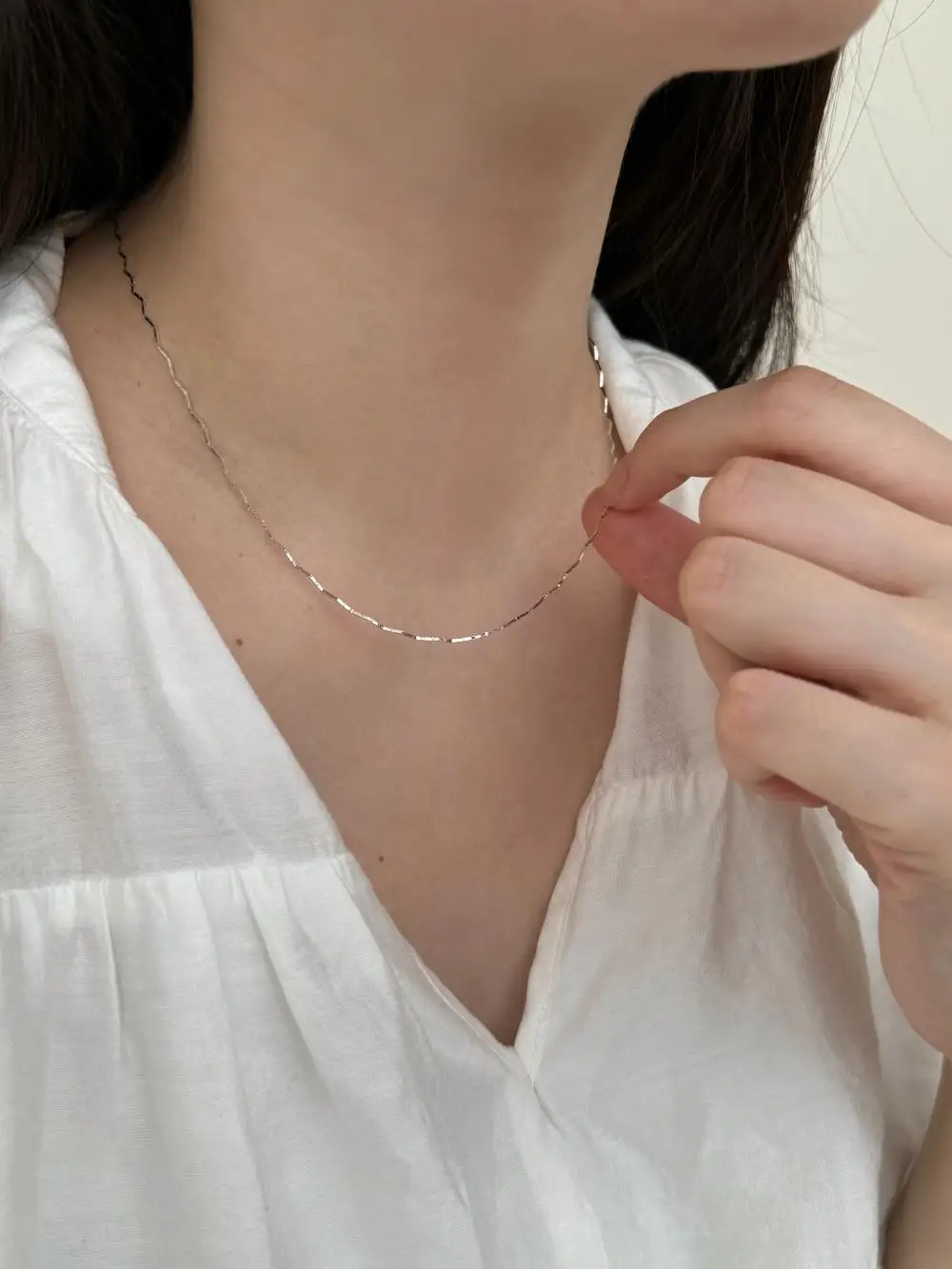KAKODIY Daily Simple Fashion New Fine Jewelry 925 Sterling Silver Wave Chain Necklace for Women detail 8