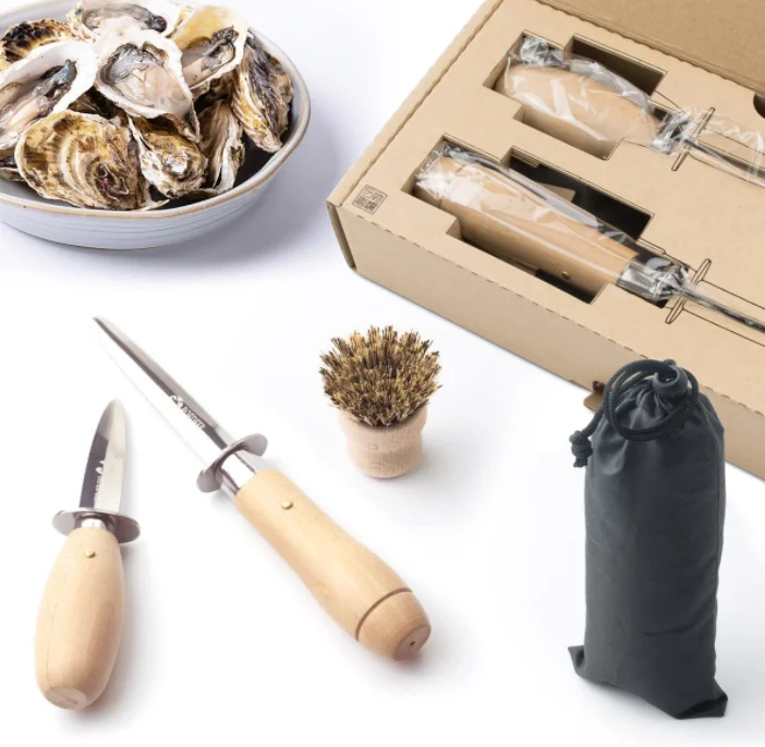 Нож для очистки моллюсков, морепродуктов, открывалка, набор инструментов с деревянной ручкой