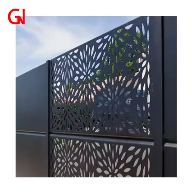 Contemporary Indoor and Outdoor Powder Coating Wall Panel Galvanized Plate Fence with Laser Cut Grille for Villas