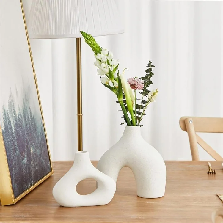 No Flowers Modern Scandinavian Style Ceramic Vase Creative Decorative ...