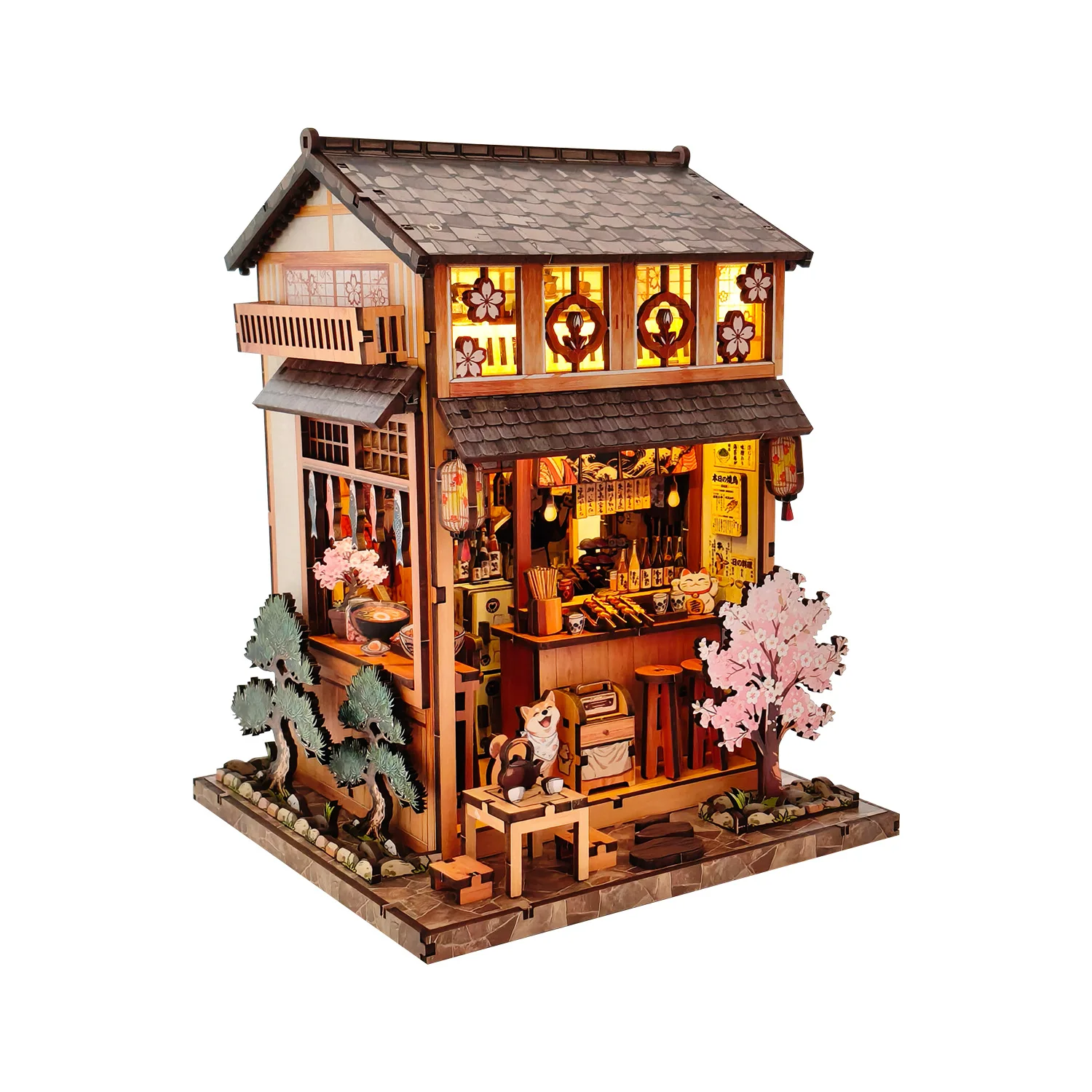 DIY Miniature House & Book Nook Kit - Wooden Dollhouse Architecture Model with Complete Miniature Building Set