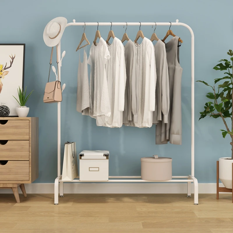 Portable Stainless Steel Hanging Rod Multi-Function Metal Cloth Rack Shoe Rack & Stand for Showroom Display