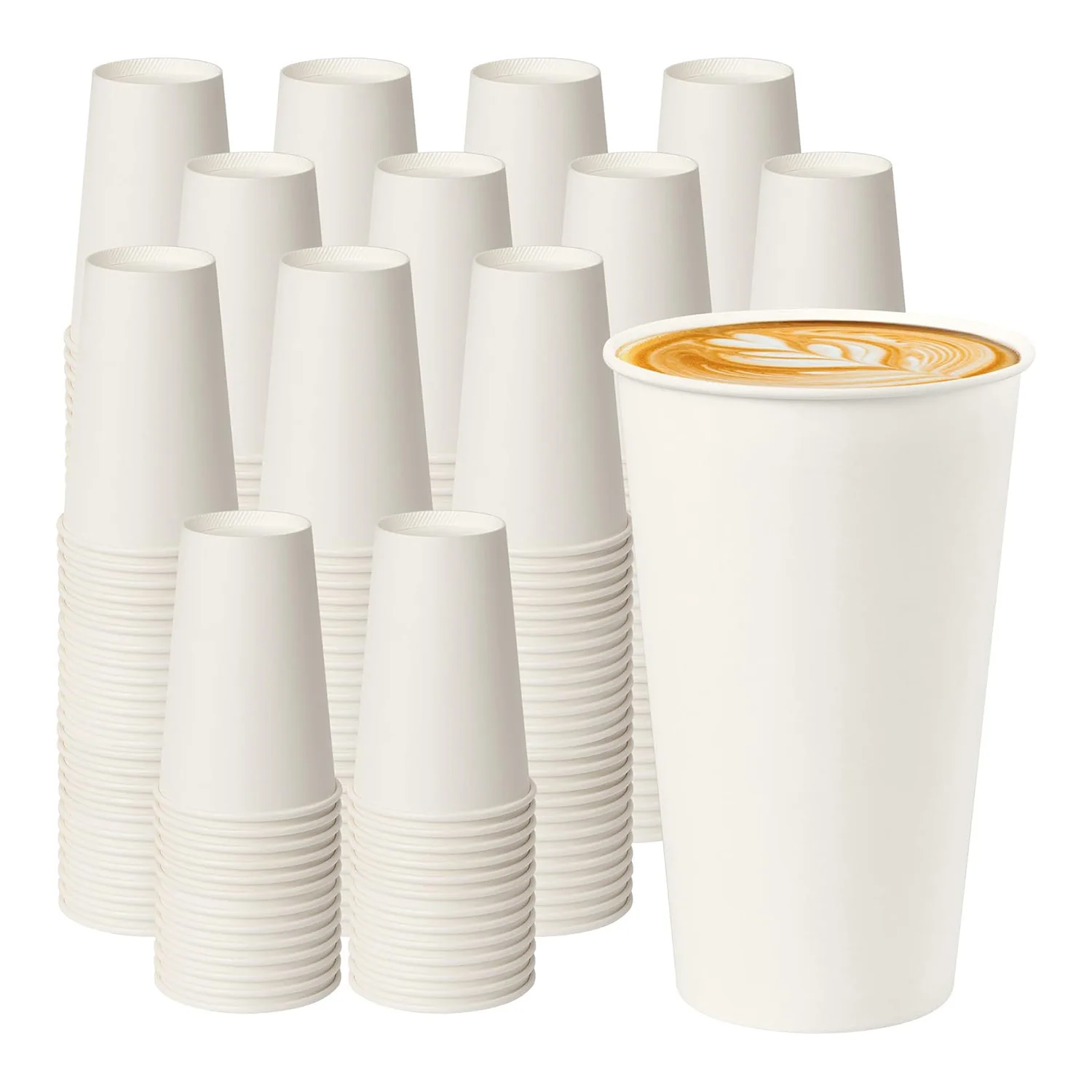 Disposable Custom 16oz 12oz 8oz Printed Paper Cups with Logo for Milk Tea Double Wall Paper Cups