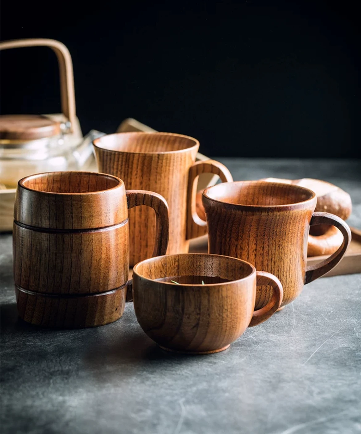 Retro Japanese Wooden Small Tea Cup/milk Cup/coffee Cup with