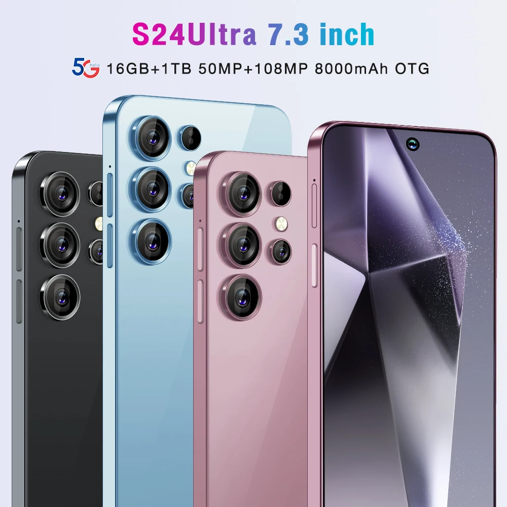 Original S24 Ultra 5G Smartphone S24 Ultra AI Celular Baratos Big Screen Big Battery 5g AI Mobile Phone Factory Price