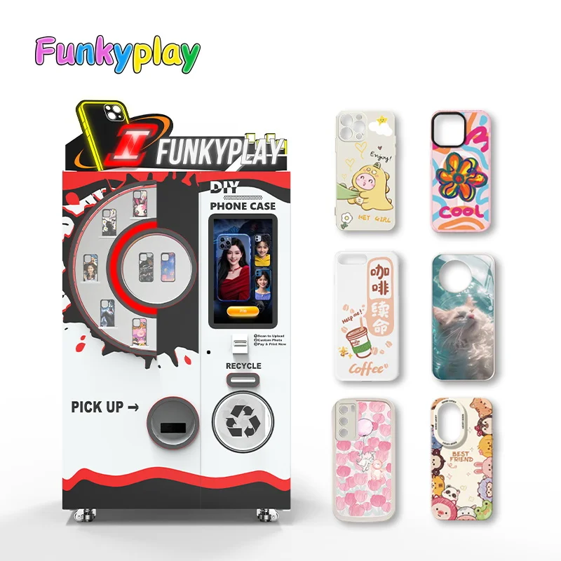 Funkyplay Yüksek Teknolojili Kabartma Telefon Kılıfı Satış Makinesi Dokunmatik Ekran Jeton Ödeme Sistemi İş Çözümleri Telefon Kılıfları