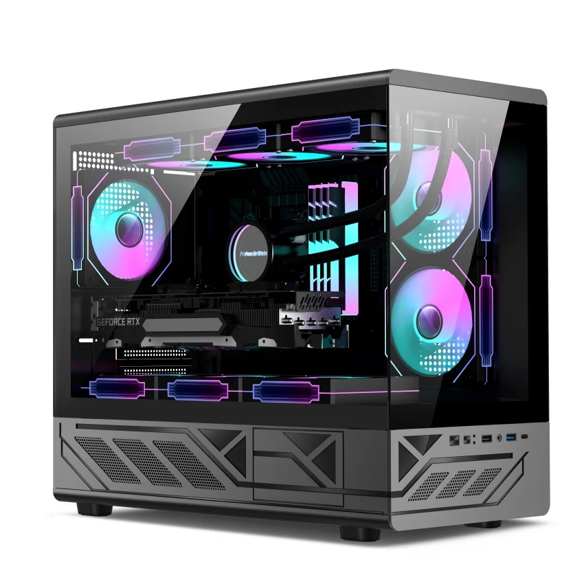 Micro Atx Rgb Case Gaming PC Case - Micro ATX with RGB, SSD, and USB Ports