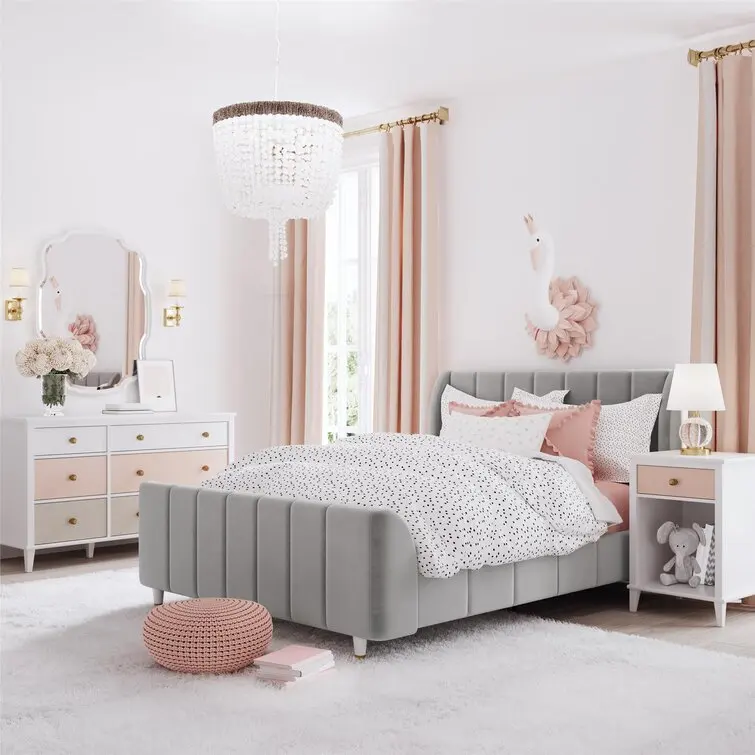 Kainice Custom Modern Single & Twin Size Double Bed Pretty Cute Linen for Children's Room Furniture Sale on Box Bed Designs