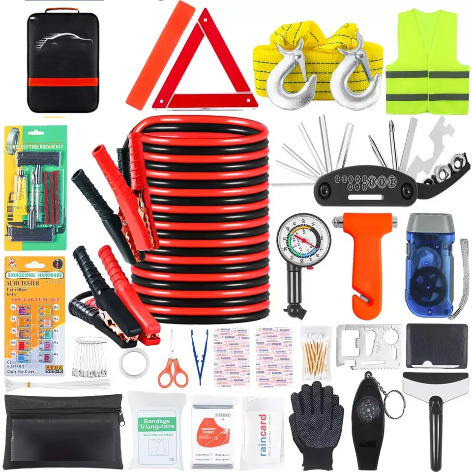 Набор инструментов для аварийной безопасности на дороге автомобиля Сумка с перемычкой стартовый комплект первой помощи буксировочный трос