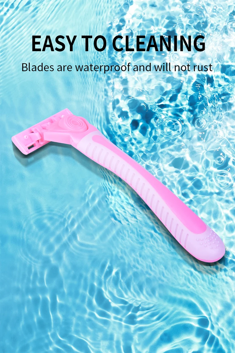 No Scratch Razor New Design Manual Body Razor Shaver for Women 3-Blade Set with 6 Spare ...
