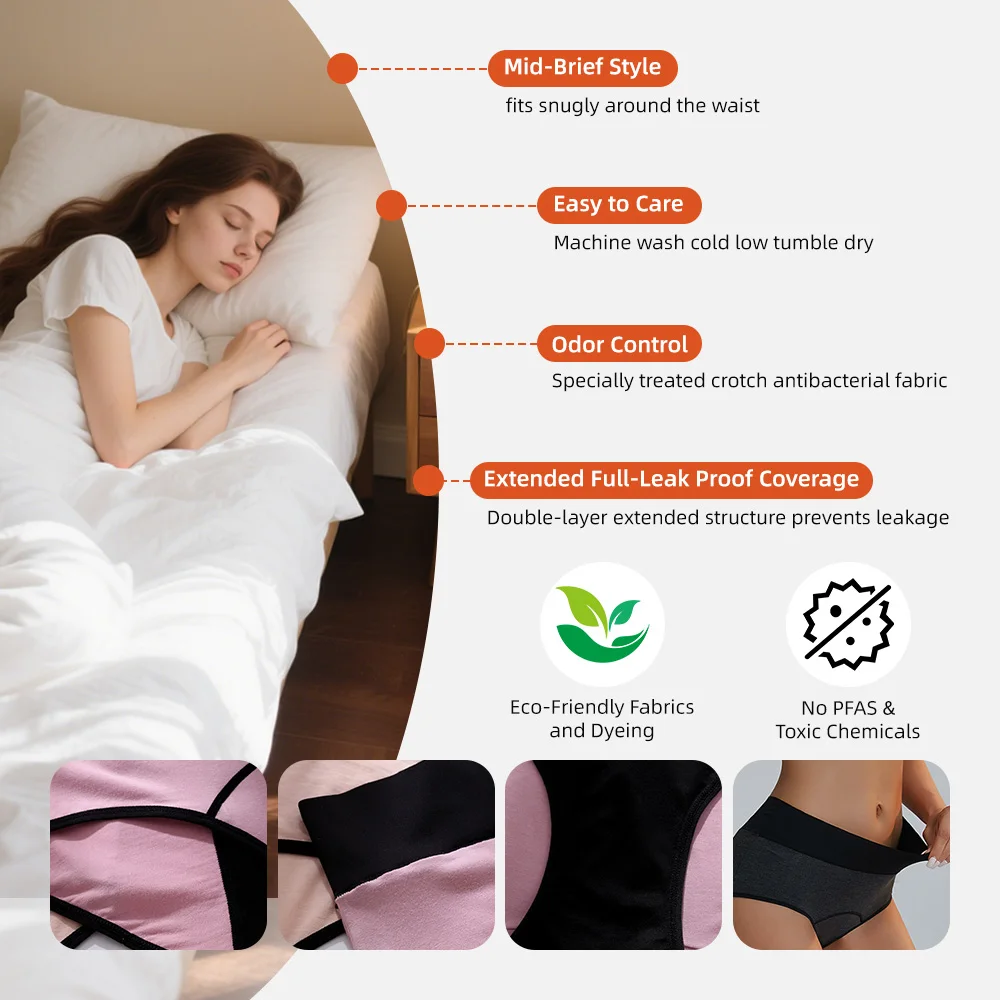 Aidingcare Women's Menstrual Underwear Period Panties for Sensitive Sk - product detail 4