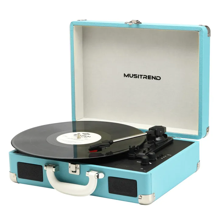 Dropshipping Vinyl Time Record Machine Gramophone Antique BT Speaker European Wooden Suitcase Turntable Record Player