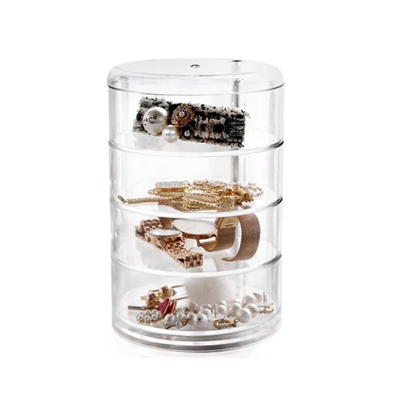 Plastic Jewelry Storage Box Transparent Creative Minimalist PET Multifunction Makeup Brush Storage Bucket Desk Organizer Box