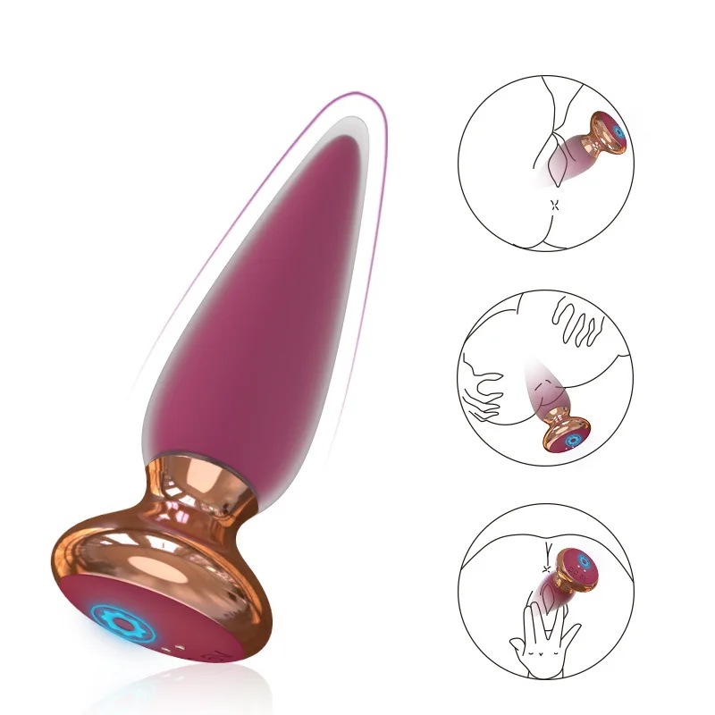 Vibrating Anal Plug Magnetic Charging Rear Court Anal Plug Sex Toys for Men and Women Masturbation Sex Toys
