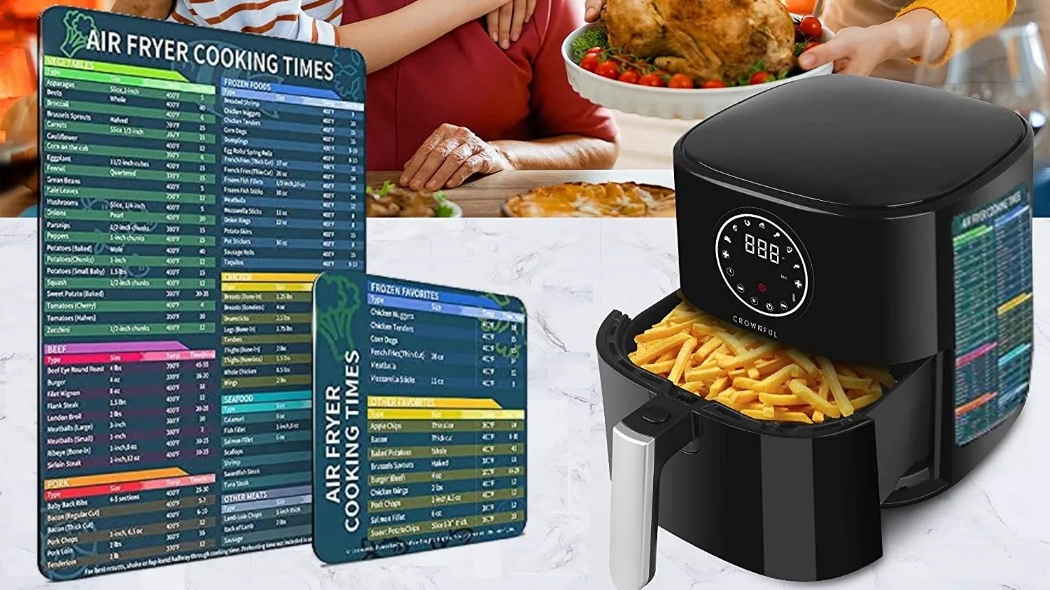 Air Fryer Cheat Sheet Set 1pc Air Fryer Accessories Cook Times