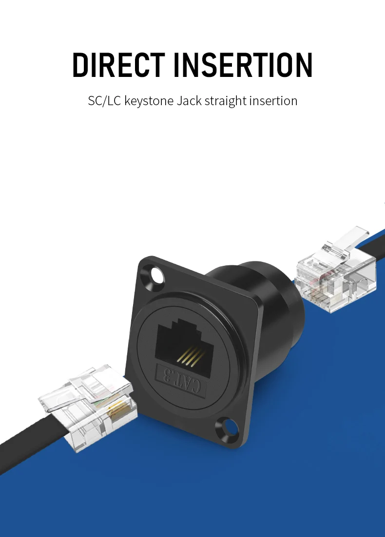 Waterproof Panel Mount Rj11 Panel Mount Black Rj11 Jack Connector Data Transfer Dual Port Cat3 ...