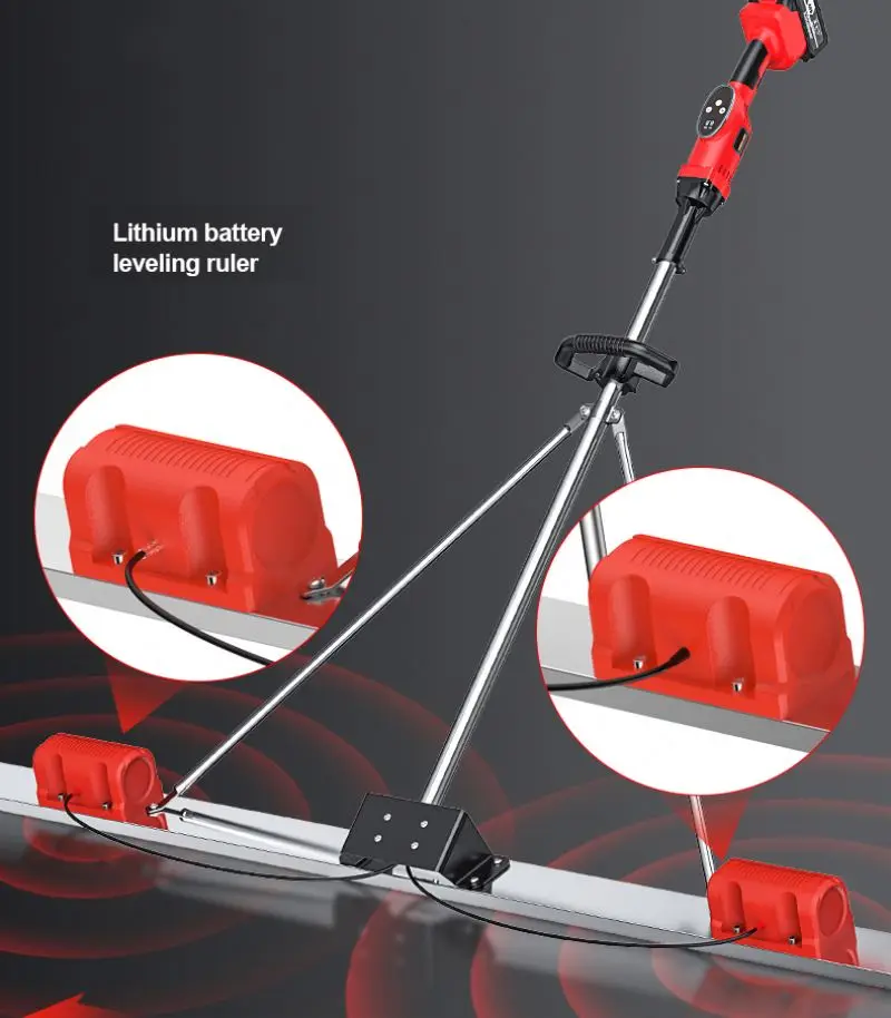 Lithium Dual Frequency Vibrations Feet Leveling Ruler Vibrator Floor Machine for Construction Equipment