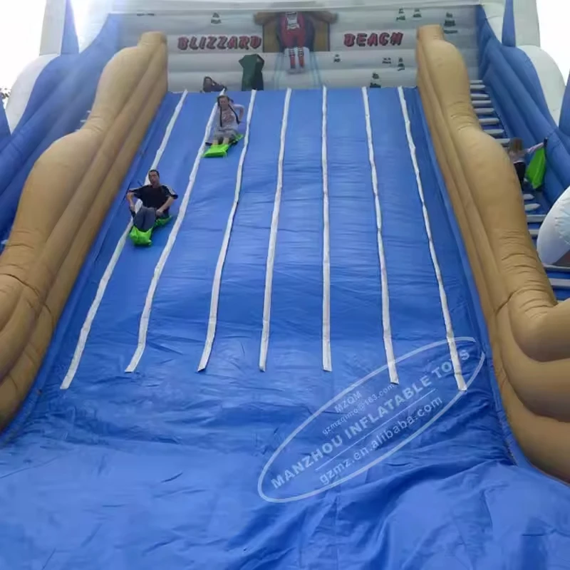 Outdoor Inflatable Castle with Dry Slide Snow Tubes Tobogan Bouncer Park Toy-Fun Sleds and Tubes for Kids