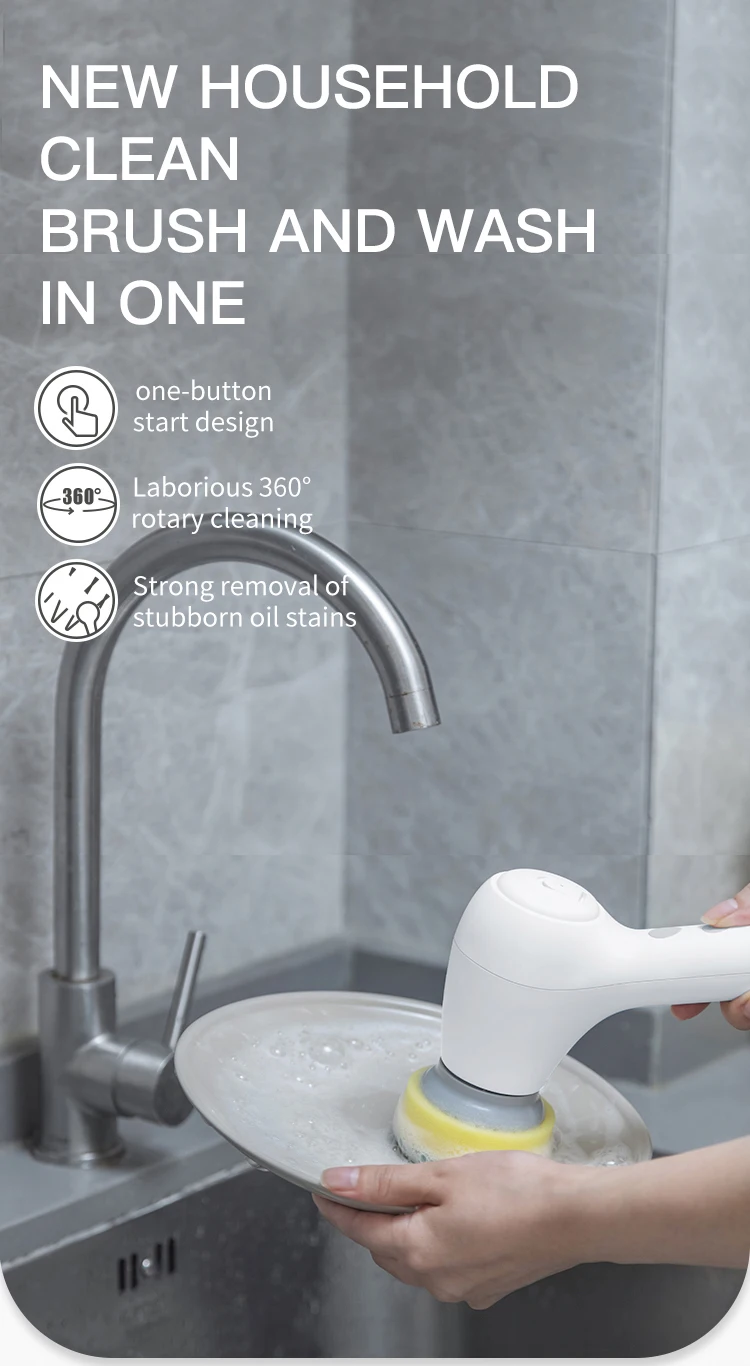 Home Handheld Cordless Cleaning Magic Brush Electric Spin Power Brush Floor Scrubber For Toilet