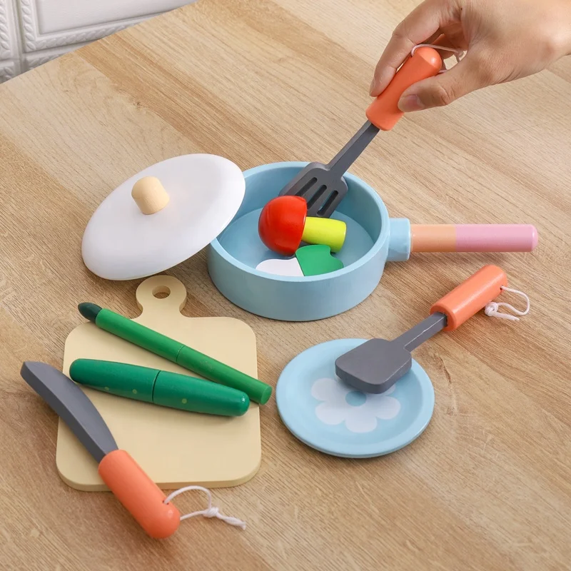 
 Ролевая игра, Детский Набор для кухни из натурального дерева, раковина, овощи, игрушки, готовка для детей, девочек  