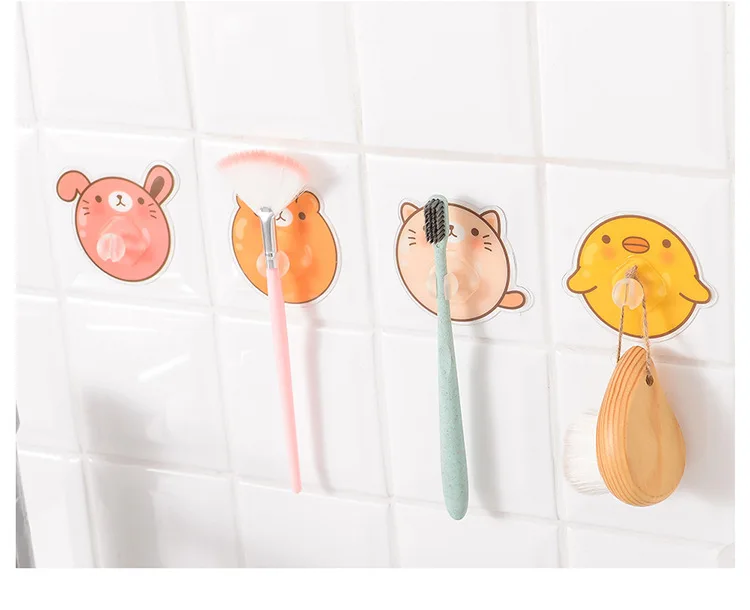 Creative cartoon wall-mounted toothbrush holder Bathroom traceless viscose toothbrush holder Durable toothbrush holder supplier